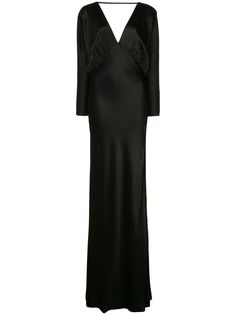 Michelle Mason длинное платье с рукавами доломан