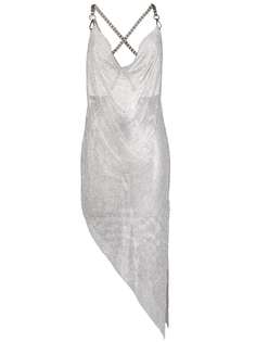 Giuseppe Di Morabito сетчатое платье асимметричного кроя со стразами