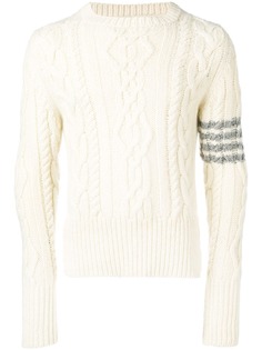 Thom Browne кашемировый пуловер фактурной вязки с полосками