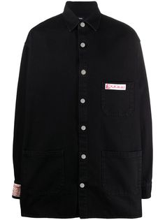 Raf Simons рубашка оверсайз с нашивкой-логотипом