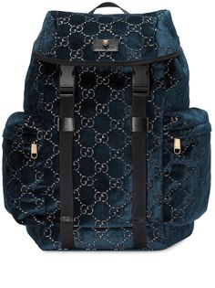 Gucci бархатный рюкзак среднего размера с логотипом GG