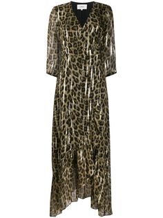 Ba&Sh расклешенное платье макси с леопардовым принтом