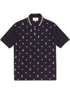 Gucci рубашка поло с вышивкой