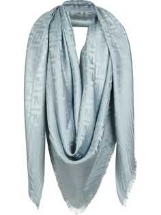 Fendi шарф с узором FF и бахромой