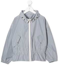 Brunello Cucinelli Kids непромокаемая куртка на молнии с кулиской