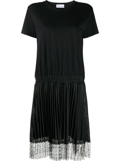 RedValentino платье-футболка со вставкой из тюля