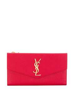 Saint Laurent фактурный кошелек с декором Cassandra