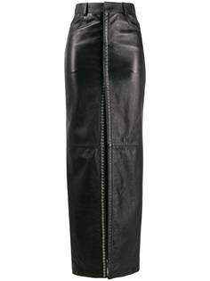 Saint Laurent длинная юбка с заклепками