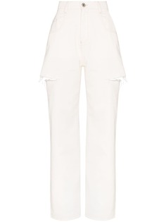 Maison Margiela джинсы с завышенной талией и эффектом потертости
