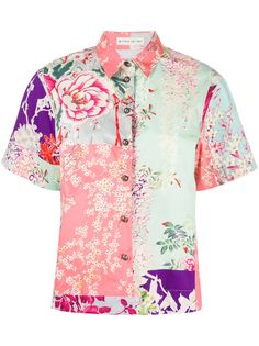 Etro рубашка с короткими рукавами и с цветочным принтом