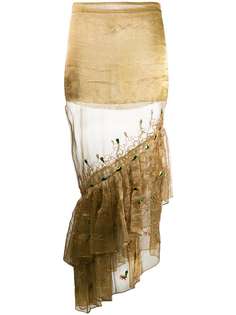 Romeo Gigli Pre-Owned полупрозрачная юбка 1990-х годов с оборками