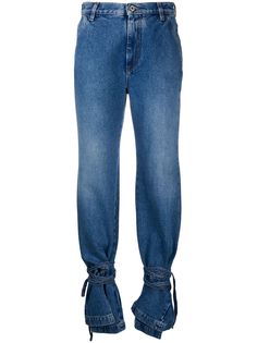 Loewe джинсы с завышенной талией и ремешками