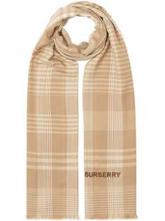 Burberry шарф с вышитым логотипом