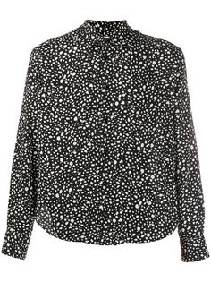 Saint Laurent укороченная рубашка в мелкую точку