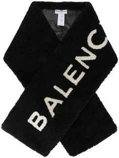 Balenciaga шарф с логотипом из овчины