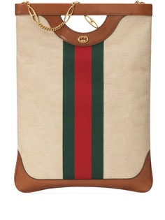 Gucci большая парусиновая сумка-тоут