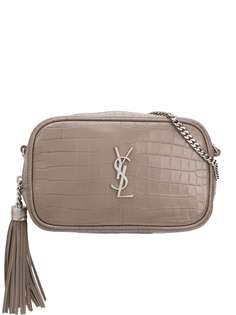 Saint Laurent мини-сумка Lou с тиснением под кожу крокодила