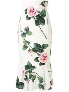 Dolce & Gabbana юбка миди с принтом Tropical Rose