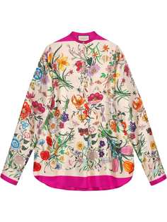 Gucci рубашка свободного кроя с принтом Flora