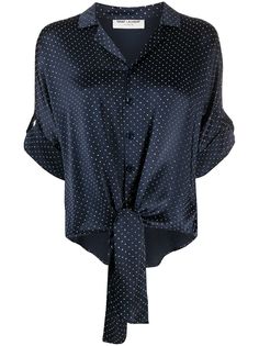 Saint Laurent рубашка с завязками и заклепками