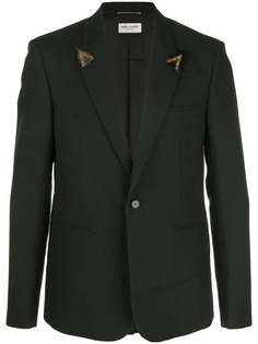 Saint Laurent приталенный блейзер с бисером