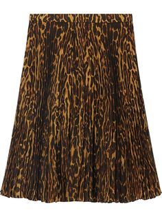 Burberry плиссированная юбка с леопардовым принтом