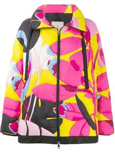 Moncler куртка-пуховик с цветочным принтом