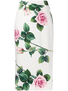 Dolce & Gabbana юбка-карандаш с принтом Tropical Rose