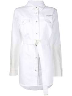 Off-White двухцветная рубашка с поясом