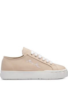 Miu Miu габардиновые кеды на шнуровке