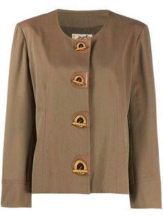 Hermès жакет 1980-х годов без воротника pre-owned Hermes