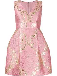Dolce & Gabbana платье мини из ткани ламе с цветочным узором