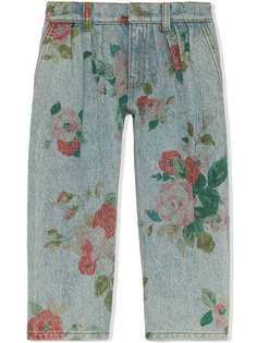 Gucci Kids джинсы с цветочным принтом