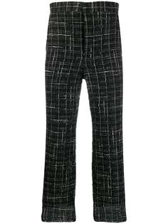 Thom Browne твидовые брюки чинос с бахромой