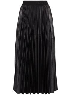 Givenchy плиссированная юбка мини с логотипом на поясе