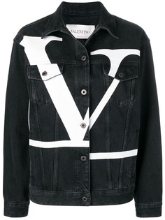 Valentino джинсовая куртка с принтом Go Logo