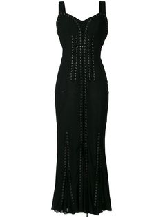 Dolce & Gabbana длинное платье с имитацией корсета и шнуровкой