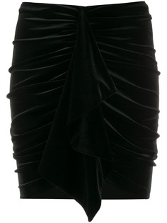 Alexandre Vauthier бархатная мини-юбка с драпировкой