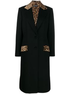 Dolce & Gabbana пальто с леопардовыми вставками