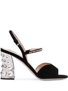 Miu Miu декорированные босоножки