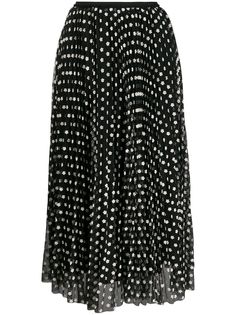 RED Valentino юбка из тюля с цветочной вышивкой