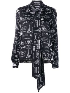 Balenciaga блузка с принтом Paris