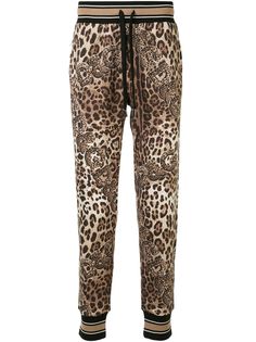 Dolce & Gabbana спортивные брюки с леопардовым принтом