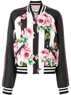 Dolce & Gabbana куртка-бомбер с принтом роз