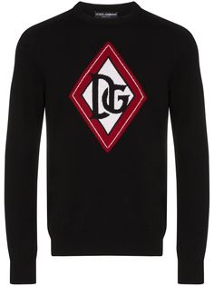 Dolce & Gabbana кашемировый джемпер вязки интарсия с логотипом