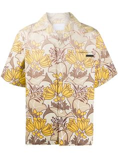 Prada рубашка с гавайским принтом