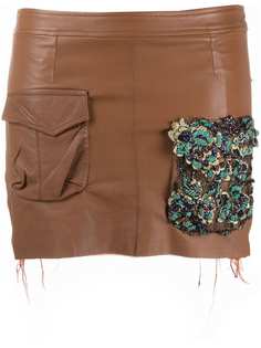 Almaz юбка мини с вышивкой бисером на кармане