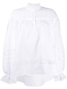 Ermanno Scervino блузка оверсайз с вышивкой