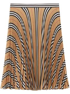 Burberry плиссированная юбка в полоску Icon Stripe