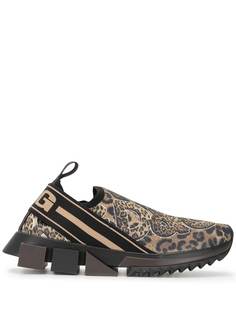 Dolce & Gabbana слипоны Sorrento с леопардовым принтом